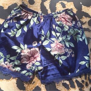 Floral Print Women's Sleep Shorts and white cotton sleep shorts